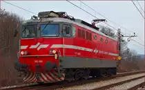 SŽ 342-005 fährt als Lokzug durch Maribor-Tabor Richtung Tezno Verschiebebahnhof. /7.1.2014