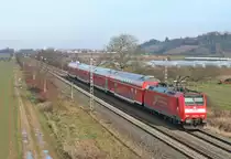 146 111-0 mit einem RE von Basel �ber Freiburg (Breisgau) Hbf nach Offenburg am Mittag des 18.01.14 bei H�gelheim.