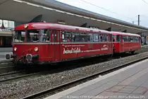 Panorama-Schienenbus-Überraschungsfahrt aus dem Ruhrgebiet
VT98 Ruhrtalbahn Schienenbus 796 796 & 998 784 Zugnr. DPE79450 am 22.02.2014 in Bochum Hbf und fuhr weiter nach Willingen über Brilon Wald.