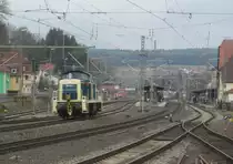 294 096-3 von Railsystems durchfährt am 21. Februar 2014 solo den Bahnhof Kronach in Richtung Lichtenfels.