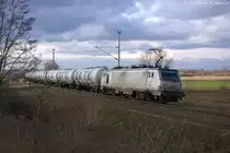 37024 akiem für CTL Logistics GmbH mit einem GATX Kesselzug  Benzin oder Ottokraftstoffe  aus Richtung Salzwedel kommend in Stendal und fuhr in Richtung Magdeburg weiter. 22.02.2014