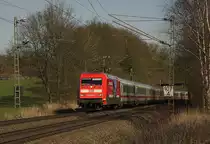 Am 23.02.2014 war Werbelok  Panoramareisen  101029 mit dem IC 2217 um 12.46 Uhr 
hier bei Hasbergen in Richtung Stuttgart unterwegs.