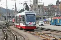 AB Zug nach Trogen/AR im Endbahnhof St.Gallen,wartet auf seinen Einsatz.25.02.14