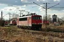 155 063-1 am 22.02.14 wartet auf ihren Einsatz in Engelsdorf/Lpz.