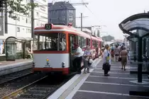 Köln KVB SL 13 (DÜWAG-GT8 3774) Ehrenfeldgürtel 31. Juli 1992.