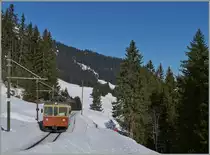 Der BLM Be 4/4 N° 31 (ex SNB/OJB) erreicht in Kürze Winteregg. 
9. März 2014