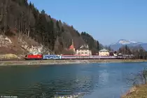 1116 184 mit IC 860 am 07.03.2014 bei Kiefersfelden.