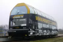 VT 670.04 (offiziell 95 80 0 670 007-3 D-EGP) steht in Pritzwalk bereit für seine Fahrt nach Meyenburg (6.3.14).