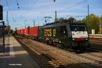 Ca. 6 Wochen vor ihrem Unfall in Padborg: 189 115 am 19.10.2013 mit einem KLV-Zug in München Heimeranplatz.