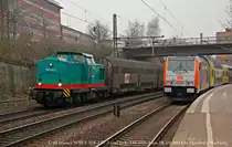 WSET 204 237-2 und daneben hvle 246 010-3 am 04.03-2014 in Hamburg Harburg.