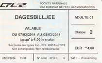 Diese Fahrpreise sind in Deutschland undenkbar!

Die Tageskarte (Dagesbilljee) gilt einen Tag lang für beliebig viele Fahrten ohne jede Streckenbegrenzung in allen öffentlichen Verkehrsmitteln in Luxemburg. 
Die als Einzelfahrkarte gelöste Tageskarte kostet 4 Euro.

Und damit sind wir am 07.03.2014 mit Jeanny und Hans durch Luxemburg gedüst!