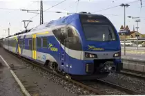Meridian ET 318 fährt am 10.03.2014 aus München kommend in den Hbf Rosenheim ein.

Hersteller: Stadler, Berlin
Abnahmedatum: 31.01.2014
Erst-Bw: München
Fahrzeugnr. z.Z.d. Aufnahme: 94 80 1430 018-0 D-BOBY
Betreibernr. z.Z.d. Aufnahme: ET 318