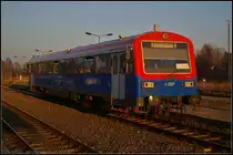 EGP VT 43 / 626 043 als RB73 Neustadt (Dosse) macht am 10.03.2014 in Pritzwalk Feierabend. Angetrieben wird der Triebwagen von einem MAN-Motor vom Typ D 2866 TUH mit 213 kW und einem Voith Turbogetriebe T 2115 (NVR-Nummer 95 80 0626 043-3 D-EGP)