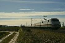 401 572-3 als ICE 72 von Z�rich HB nach Hamburg-Altona am 06.02.14 bei H�gelheim. Viele Gr��e an den Lokf�hrer!