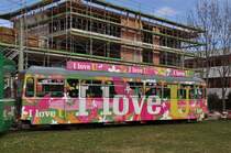 B 1447 mit der U-Abo Werbung in der Schlaufe in Pratteln. Die Aufnahme stammt vom 28.02.2014.