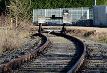 Nix geht mehr, ausgedientes Industriegleis im Industriegebiet Euskirchen-Silberberg - 17.02.2014