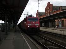 Am 15.03.2014 kam 189 058 mit einen Getreidezug aus Richtung Wittenberge durch Stendal und fuhr weiter Richtung Berlin.