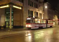 EVAG 520 während einer Nachtsonderfahrt der Erfurter Nahverkehrsfreunde, am 16.03.2014 in der Bahnhofstraße.