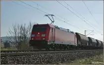 185 230-0 mit einen Güterzug bei Thüngersheim am 11.03.14.