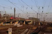 Brückenbauwerke im Osten des Bahnhofes Köln-Deutz, aufgenommen am Abend des 13.03.2014.