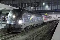 Die 1116 126 mit CNL nach Rom in München HBF am 12.03.2014