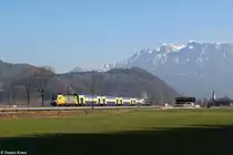 182 596 und 182 509 mit M 79080 am 13.03.2014 bei Niederaudorf.