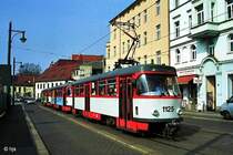 Tatra-Gro�zug 1125 + 1126 + 213 auf dem Hallorenring (28. M�rz 2003)