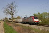 CrossRail 185 592-3 mit einem KLV-Zug am 30.03.2014 bei Hecklingen