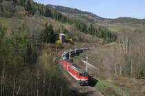 1142.662+1116 mit G-46753 vor der Einfahrt in den Steinbauer-Tunnel am Eichberg. 30.3.14