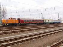 Eine sch�ne Bunte Kuhfuhre bestehend aus 106 555-6, 51 50 88-70 221-3 Wrm 130,BDwsb,60 50 99-66 261-7 Bghw mod oder Wtz-DR (Messwagen 8)