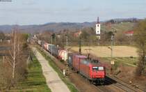 145 092-3 mit einem KV Zug bei Denzlingen 19.3.14