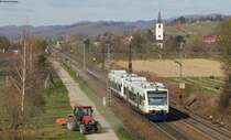 VT 502 und 506 als BSB88467 (Waldkirch-Freiburg(Breisgau) Hbf) bei Denzlingen 19.3.14