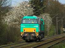 Vossloh G 2000 BB 272 404-5 vor frühlingshaften Hintergrund am 01.04.2014 auf der Rampe von Aachen West nach Belgien. 