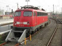 Überraschung: Statt als Heizlok in Düsseldorf steht 110 491 am 28.03.2014 in Münster(Westf) abgestellt. Ihre Frist reicht laut Anschrift noch bis zum 17.10.2014...