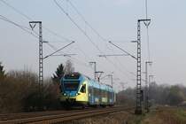 ET 008 der Westfalenbahn mit WFB90502 Bielefeld Hauptbahnhof-Bad Bentheim bei Salzbergen am 14-3-2014.