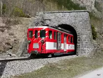 MGB - Triebwagen ABDeh 8/8  2042 unterwegs für das Bahnforum.ch als Extrazug auf Abschiedsfahrt am 12.04.2014