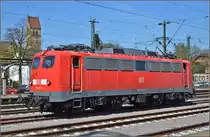 Die vorerst vorletzte Reise nach Singen. 115 198-4 war freundlicherweise noch aufgebügelt auf ihrem Parkplatz, dort fanden sich noch einige Wehmütige ein. April 2014.