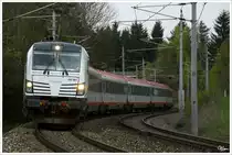 Messfahrt mit Vectron 247 901, als SPROB 95016 von Villach nach Graz.
Zeltweg 13.4.2014