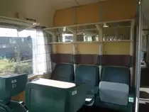 Innenansicht eines noch mit alter Inneneinrichtung versehnem Bimz 264.4. (April 2014)