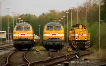 Gesehen am 11. April 2014 auf dem Mendener Bahnhof beim rangieren, von links nach recht, Wiebe 11  92 80 1216 012-5 D-BLP , Wiebe 10  92 80 1216 122-2 D-BLP  und Wiebe 12  92 80 1277 018-8 D-BLP 