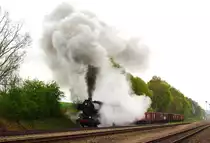 Am 10.04.2014 verlässt 50 0072-4 mit DGz 91675 den Bahnhof Marksuhl