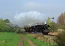 Als 41 1150-6 und 41 1144-9 am 12.04.2014 mit DGz 91722 bei Breitungen unterwegs waren, brach einmal kurz die Sonne durch. An dieser Stelle auch ein Dank an die Organisatoren dieser perfekt durchgeführten Plandampf-Veranstaltung.