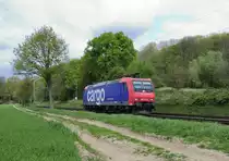 SSB Cargo 482 029-6 auf der KBS 485 bei Km 20,6 Rimburg nach Aachen, am 15.4.2014