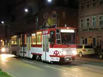 EVAG 520 während einer Nachtsonderfahrt der Erfurter Nahverkehrsfreunde, am 16.03.2014 in der Andreasstraße.