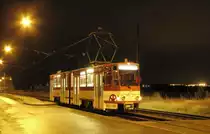 EVAG 520 während einer Nachtsonderfahrt der Erfurter Nahverkehrsfreunde, am 16.03.2014 an der Endhaltestelle Ringelberg.