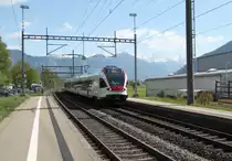 TILO Testzug bei der Durchfahrt in Maienfeld.16.04.14