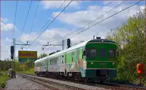 SŽ 711-007 fährt durch Maribor-Tabor Richtung Maribor Hauptbahnhof. /11.4.2014