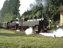 93 1394 als Vorspann vor 93 1360 in den 1990er Jahren bei Lausheim-Blumegg.Erstere Lok ist heute bei der �GEG in Ampflwang.
(Archiv P:Walter)