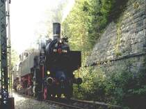 Lok 93 1394 (heute bei der �GEG) kurz vor einem der f�nf Tunnel die sich auf der Strecke befinden.(Archiv P.Walter)
