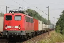 140 218 am 25.7.13 mit einem Containerzug in Hamburg-Moorburg.